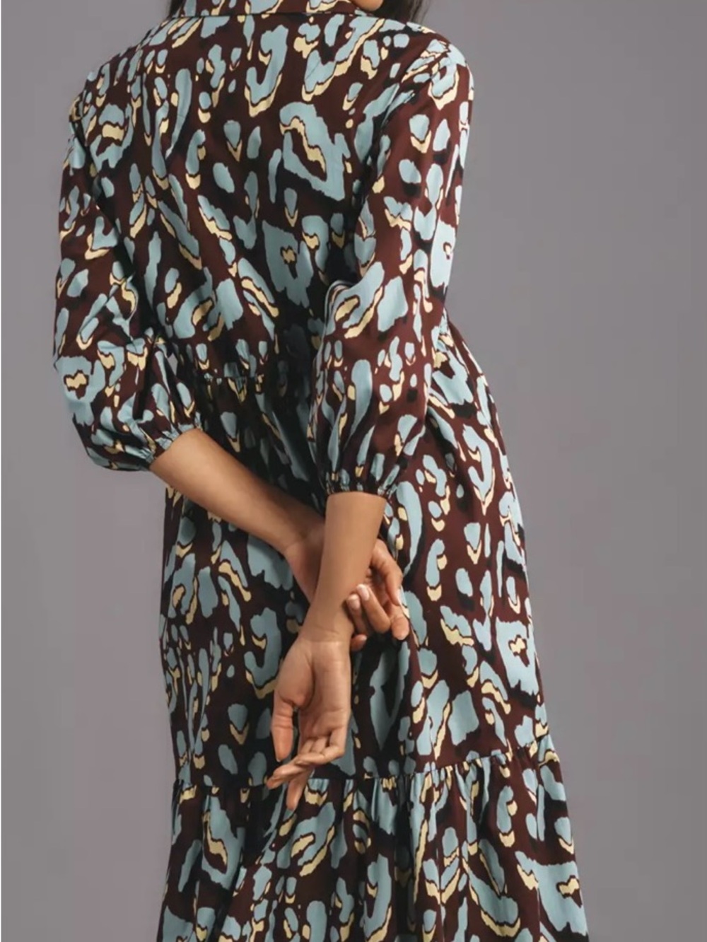 Anthropologie Maeve The Bettina Tiered Midi Shirtdress - Abstract Size XL - Picture 3 of 7